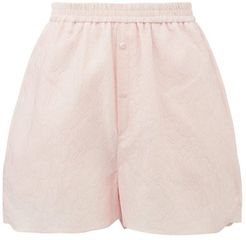 Nivi Floral-cloqué Shorts - Womens - Pink