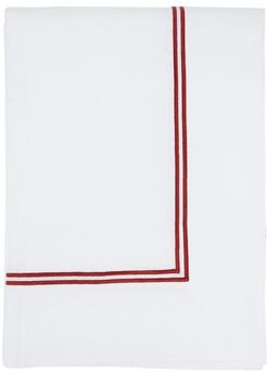 348cm X 240cm Embroidered Linen Tablecloth - White Multi
