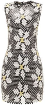 Daisy Chainmail Mini Dress - Womens - Black Multi