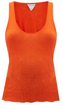 Scoop-neck Cashmere Top - Womens - Orange