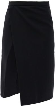 Asymmetric Stretch-jersey Skirt - Womens - Black
