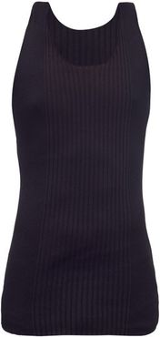 Twist-back Cotton-blend Ribbed Tank Top - Mens - Black