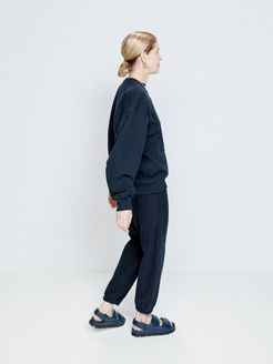 Recycled-yarn Cotton-blend Track Pants - Womens - Navy