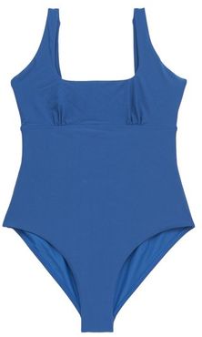 Carolina Square-neck Swimsuit - Womens - Blue