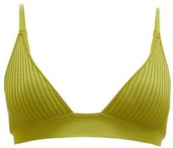 Willa Ribbed-knit Bralette - Womens - Dark Olive