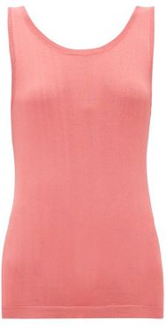 Scoop-back Knitted Tank Top - Womens - Coral