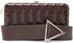 Intrecciato Leather Clutch Bag - Womens - Brown