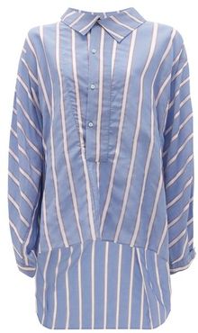 Palmer//harding - Miad Oversized Ribbon-striped Poplin Shirt - Womens - Blue Multi