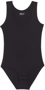 V-neck Modal-blend Bodysuit - Womens - Black