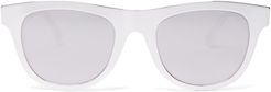 Mirrored Round Metal Sunglasses - Womens - Silver