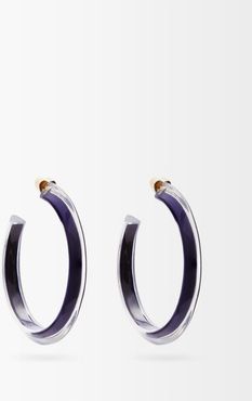 Jelly Medium 14kt Gold-plated Hoop Earrings - Womens - Blue