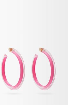 Jelly Medium Neon 14kt Gold-plated Hoop Earrings - Womens - Pink