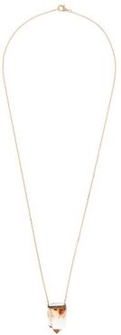 Sunrise Sapphire & 18kt Gold Pendant Necklace - Womens - Orange