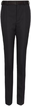Side-stripe Wool Slim-leg Trousers - Womens - Black Multi