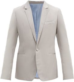 Single-breasted Silk-blend Jacket And Cummerbund - Mens - Grey