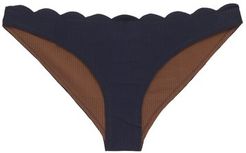 Santa Barbara Reversible Scalloped Bikini Briefs - Womens - Blue Multi