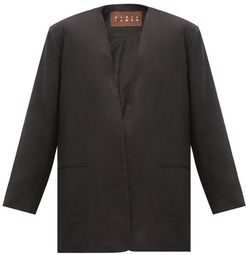 Sokol Oversized Single-breasted Linen Jacket - Womens - Black