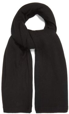 Sheer Knitted Cashmere Scarf - Womens - Black