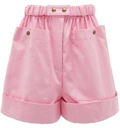 High-rise Cotton Shorts - Womens - Pink