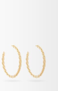 Knife Edge Large 18kt Gold Hoop Earrings - Womens - Gold