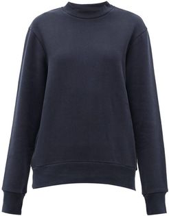 Crew-neck Cotton-blend Sweatshirt - Womens - Navy