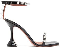 Julia Spike-embellished Wraparound Pvc Sandals - Womens - Black