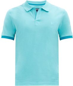 Palatin Two-tone Cotton-piqué Polo Shirt - Mens - Light Blue