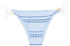 Malta Reversible Tie-side Printed Bikini Briefs - Womens - Blue Print