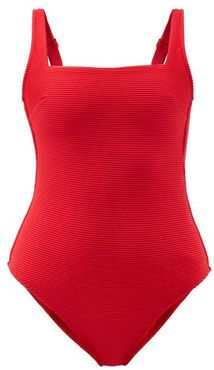 Sardinia Laced-back Ribbed Swimsuit - Womens - Red