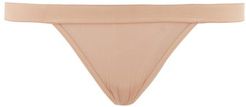 Silky Semi-sheer Thong - Womens - Beige