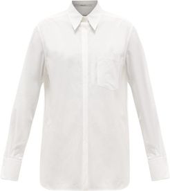 Oversized Chest-pocket Organic Cotton-poplin Shirt - Womens - White