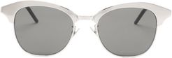 D-frame Metal And Acetate Sunglasses - Mens - Grey