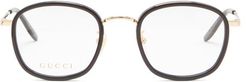 Square Metal And Acetate Glasses - Mens - Clear