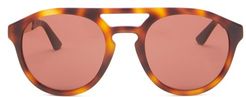 Aviator Tortoiseshell-acetate And Metal Sunglasses - Mens - Brown