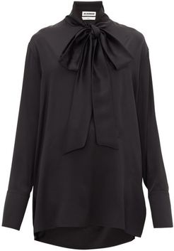 Friday P.m. Pussy-bow Silk Shirt - Womens - Black