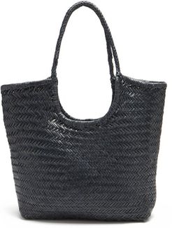 Triple Jump Small Woven-leather Basket Bag - Womens - Navy