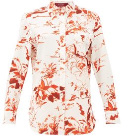 Sander Abstract-print Crepe Shirt - Womens - Orange Print