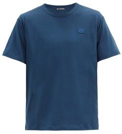 Nash Face-appliqué Organic-cotton T-shirt - Mens - Dark Blue