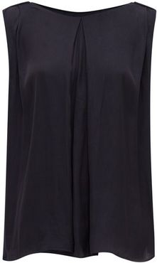 Claudine Draped Voile Top - Womens - Navy