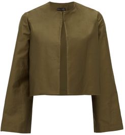 Camille Cotton-sateen Jacket - Womens - Khaki