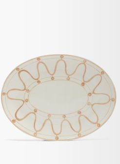 Serenity Porcelain Serving Platter - Beige White