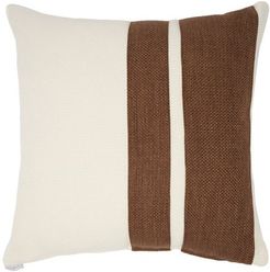 Double Pillar Woven Cushion - Brown White