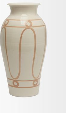 Serenity Ceramic Pottery Vase - Beige White