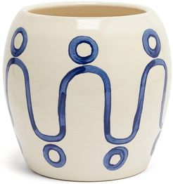 Cycladic Ceramic Pottery Vase - Blue White