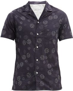 Dario Short-sleeved Dot-print Cotton Shirt - Mens - Navy Multi