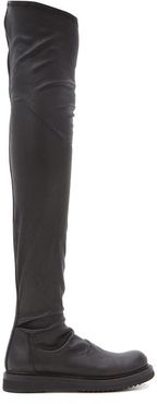 Stretch-leather Over-the-knee Boots - Womens - Black