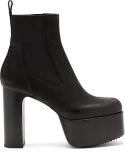 Kiss Grained-leather Platform Chelsea Boots - Womens - Black