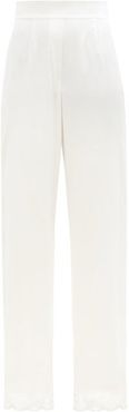 Amelea Wide-leg Silk-blend Satin Pyjama Trousers - Womens - Ivory