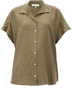 Short-sleeved Fluid Shirt - Womens - Khaki