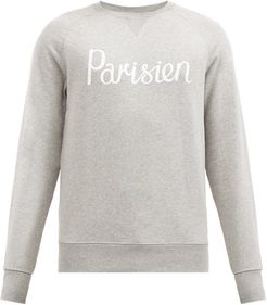 Parisien-print Cotton Sweatshirt - Mens - Grey